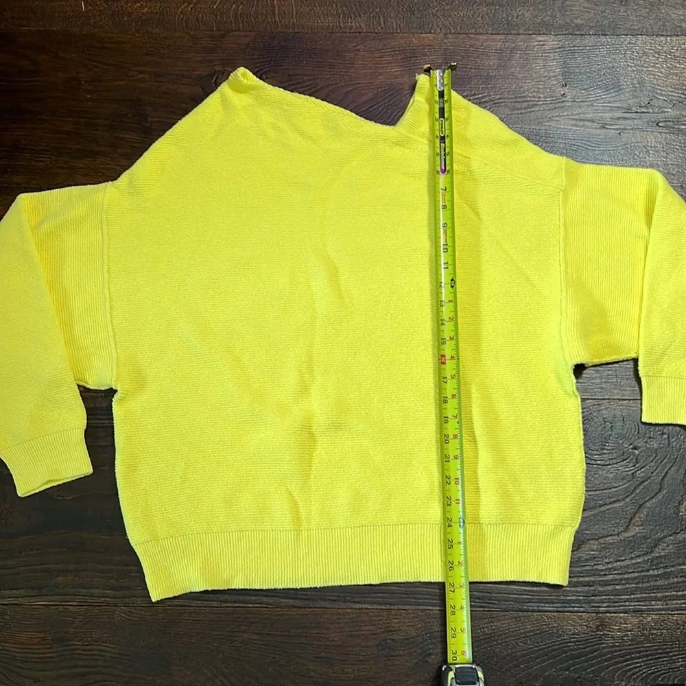 Free People Sunny Yellow Off-Shoulder Knit Sweater